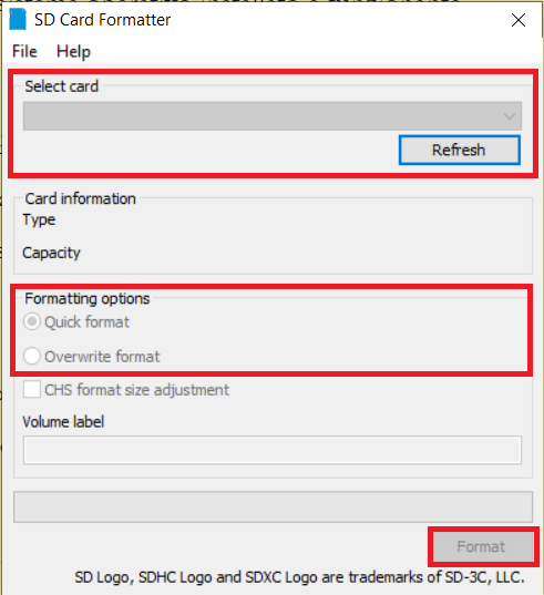 SD Card Formatter for Windows