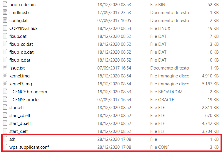 Boot partition for headless installation